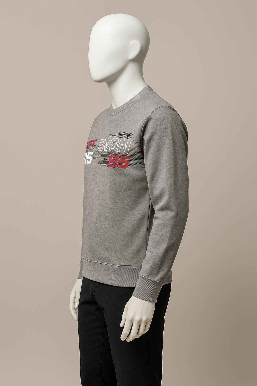 Men's Silver Sweatshirt - 83 EST - Minimal Streetwear Essential