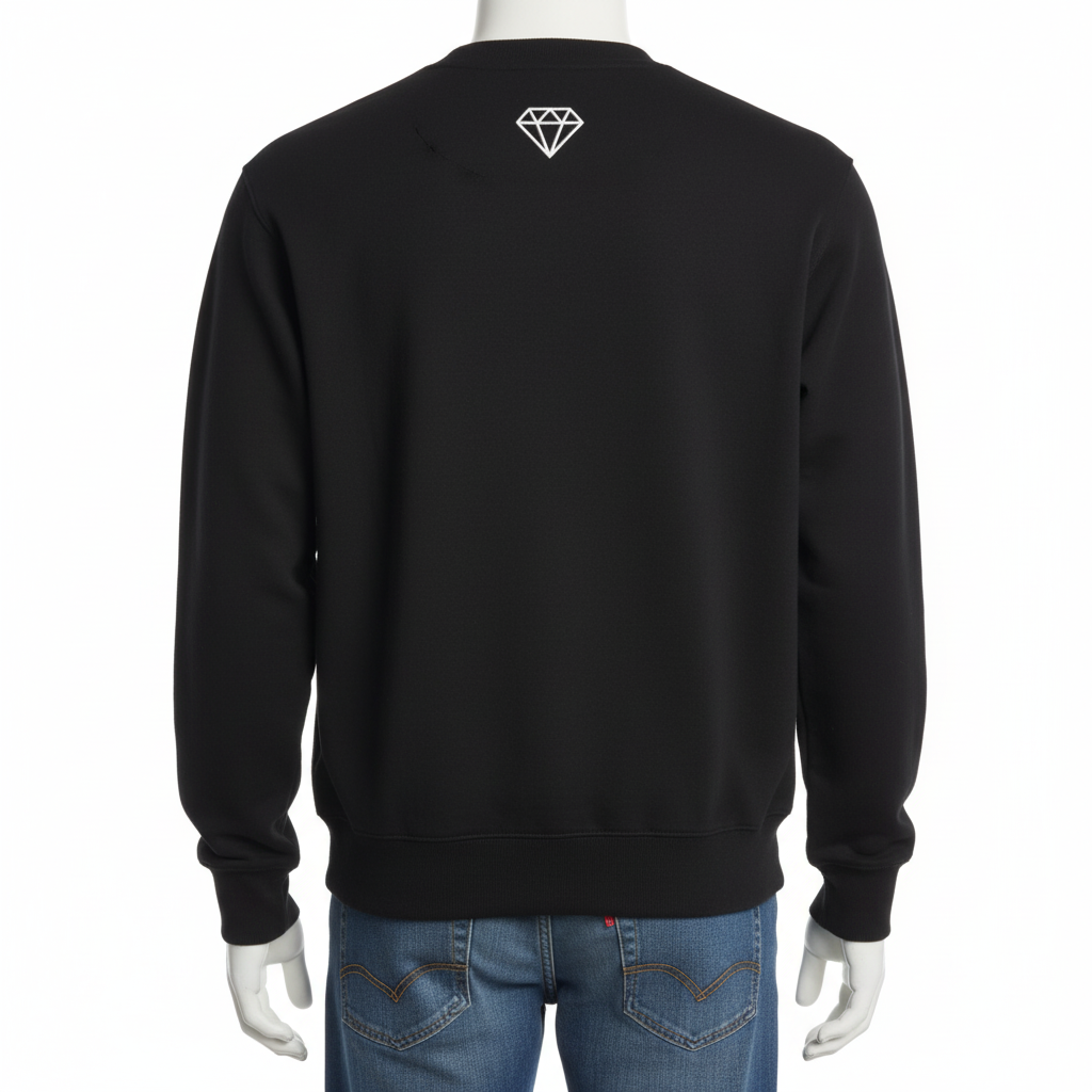 Men’s Black Minimal Logo Crewneck Sweatshirt – Streetwear by HIM Fashions