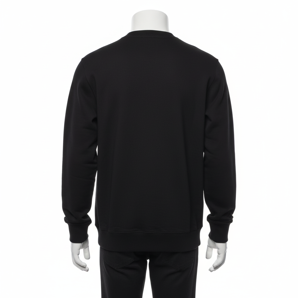 Men’s Black Crewneck Sweatshirt – Minimal Streetwear by HIM Fashions