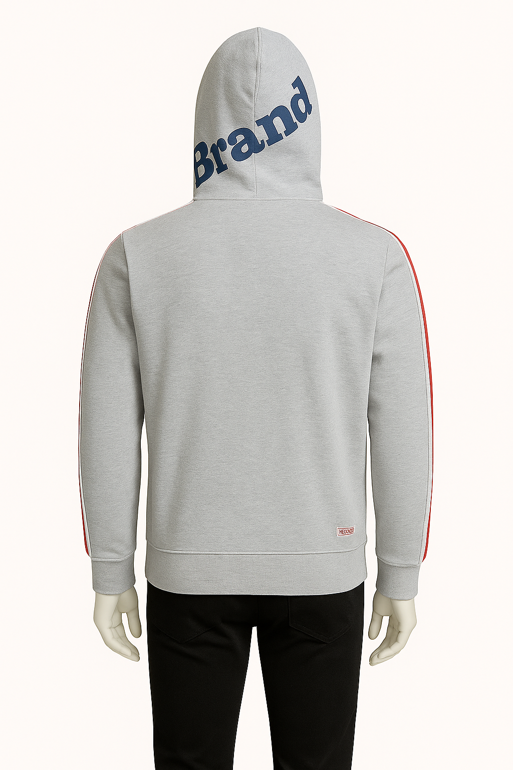 Men’s Light Grey FB Zip-Up Hoodie – Streetwear by HIM Fashions