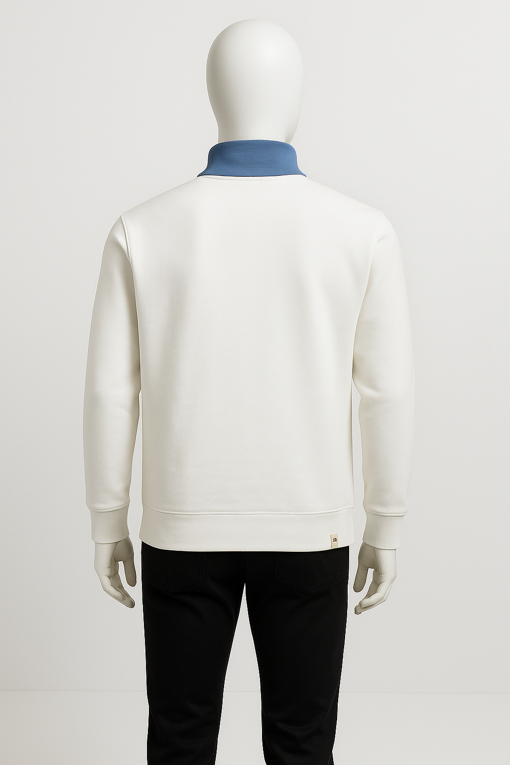 Men’s Off-White Half Zip Sweatshirt – Streetwear by HIM Fashions