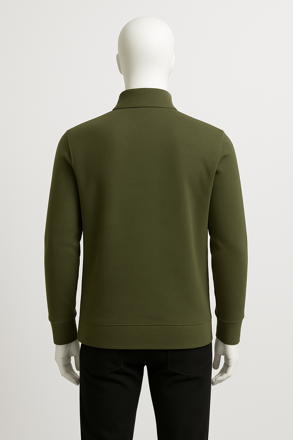 Men’s Olive Green Half Zip Sweatshirt – HIM Fashions
