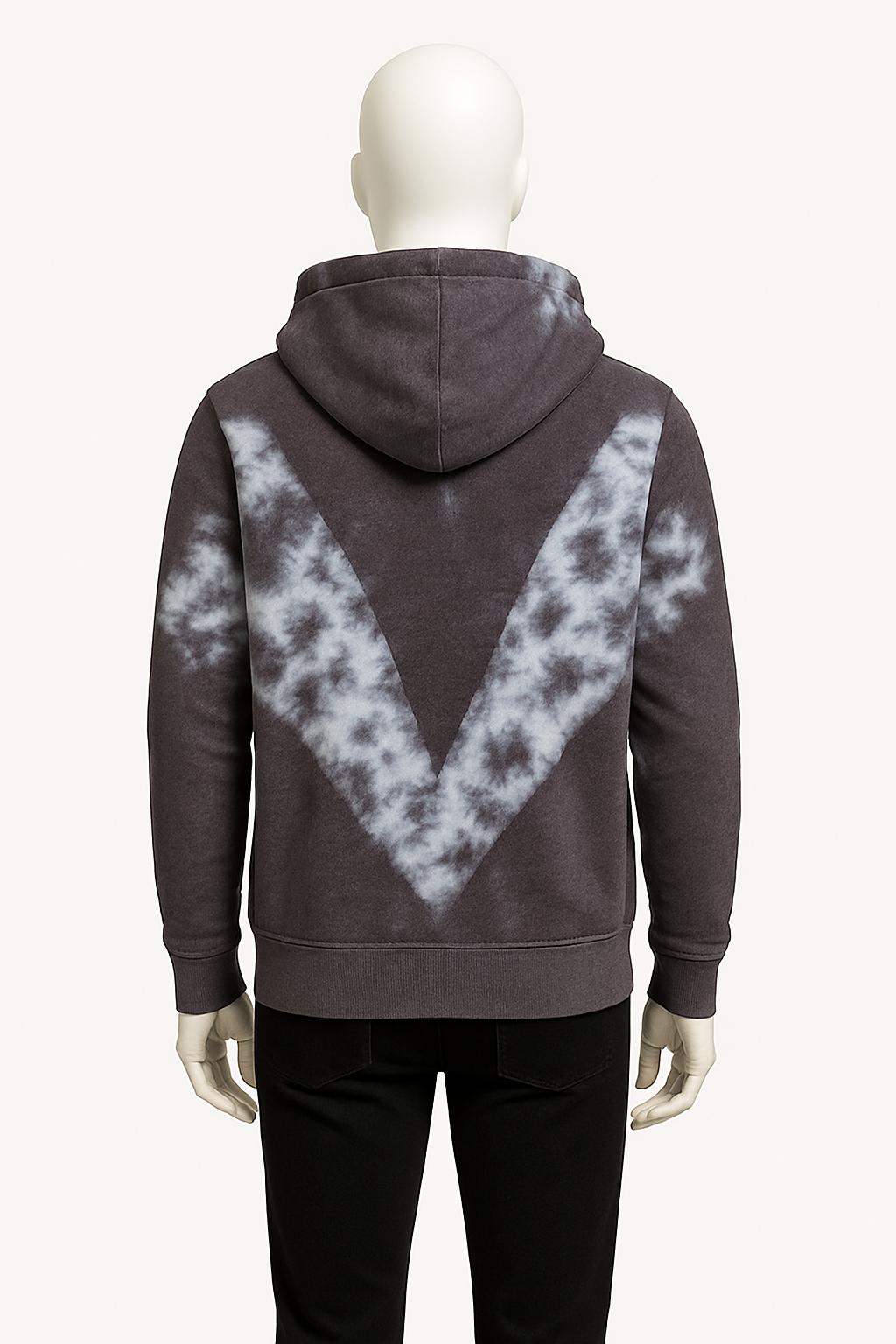 Men’s Grey Tie-Dye Pattern Hoodie – Streetwear Essential by HIM Fashions