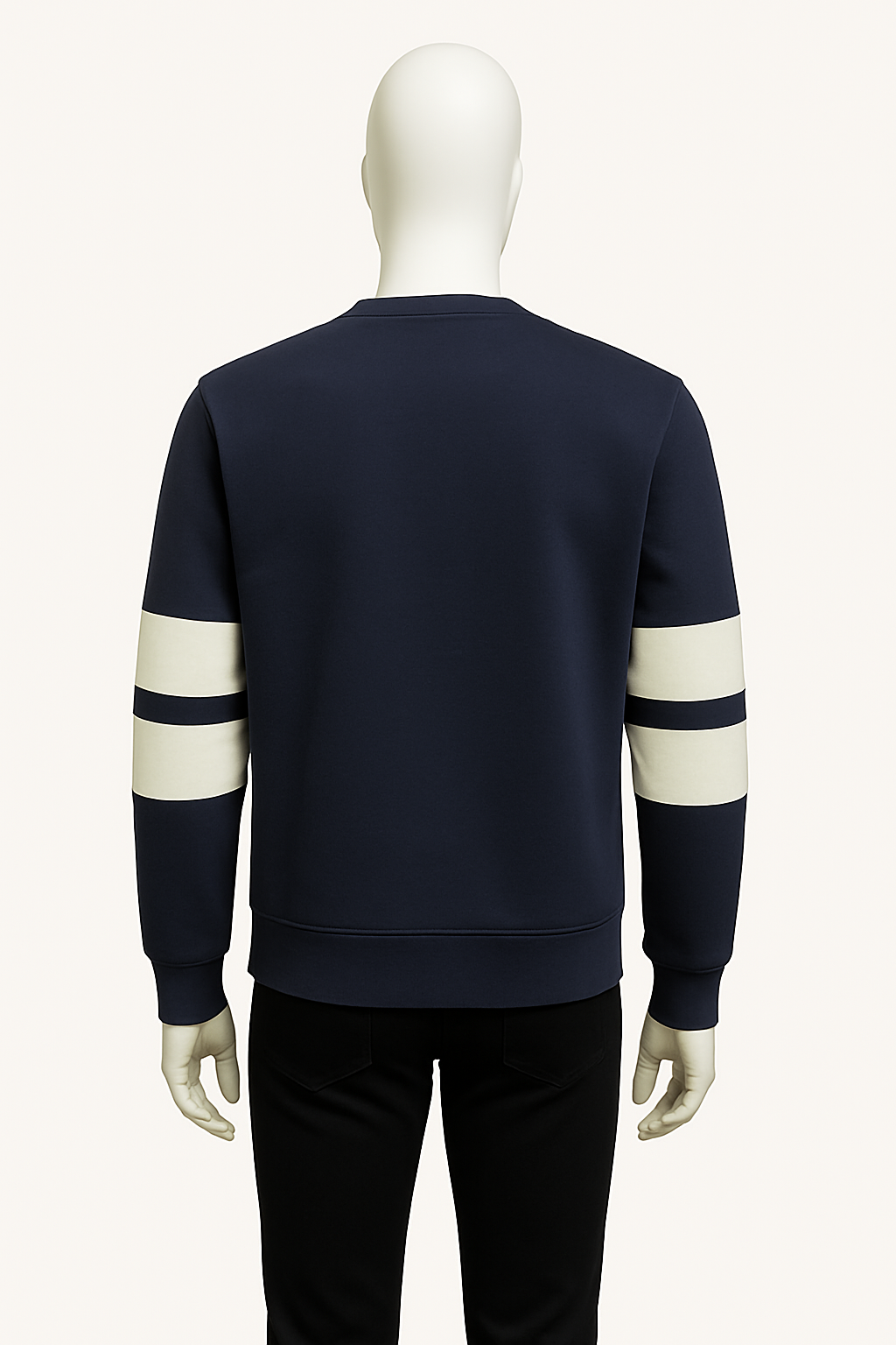 Denver Stripe Sleeves Graphic Navy Blue Men's Sweat Shirt
