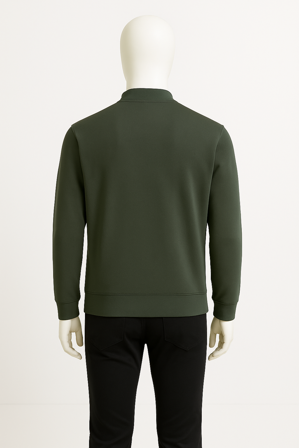Men’s Army Green Crewneck Sweatshirt – Minimal Streetwear by HIM Fashions