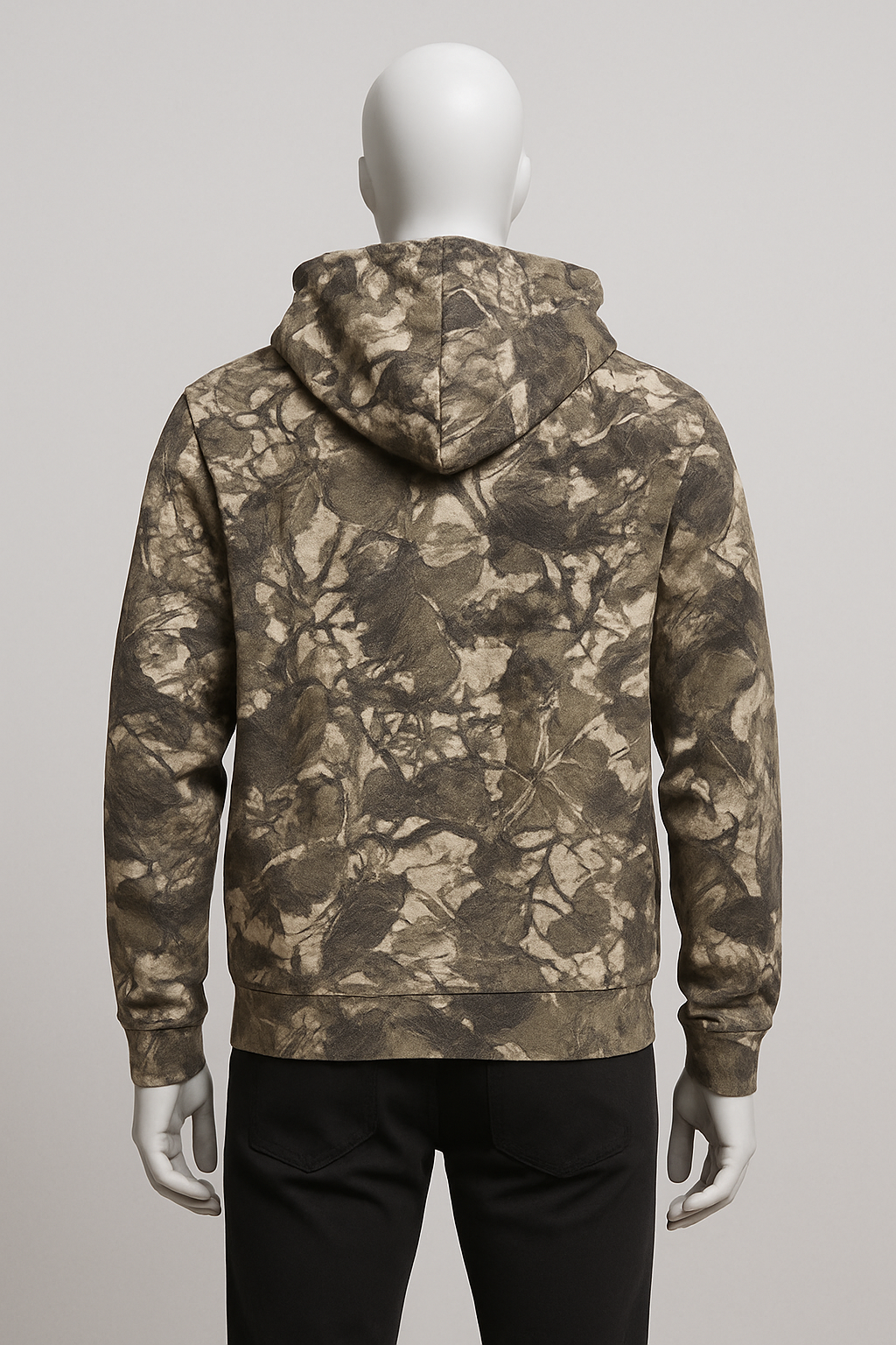 Men’s Olive Marble Print Hoodie – Streetwear by HIM Fashions