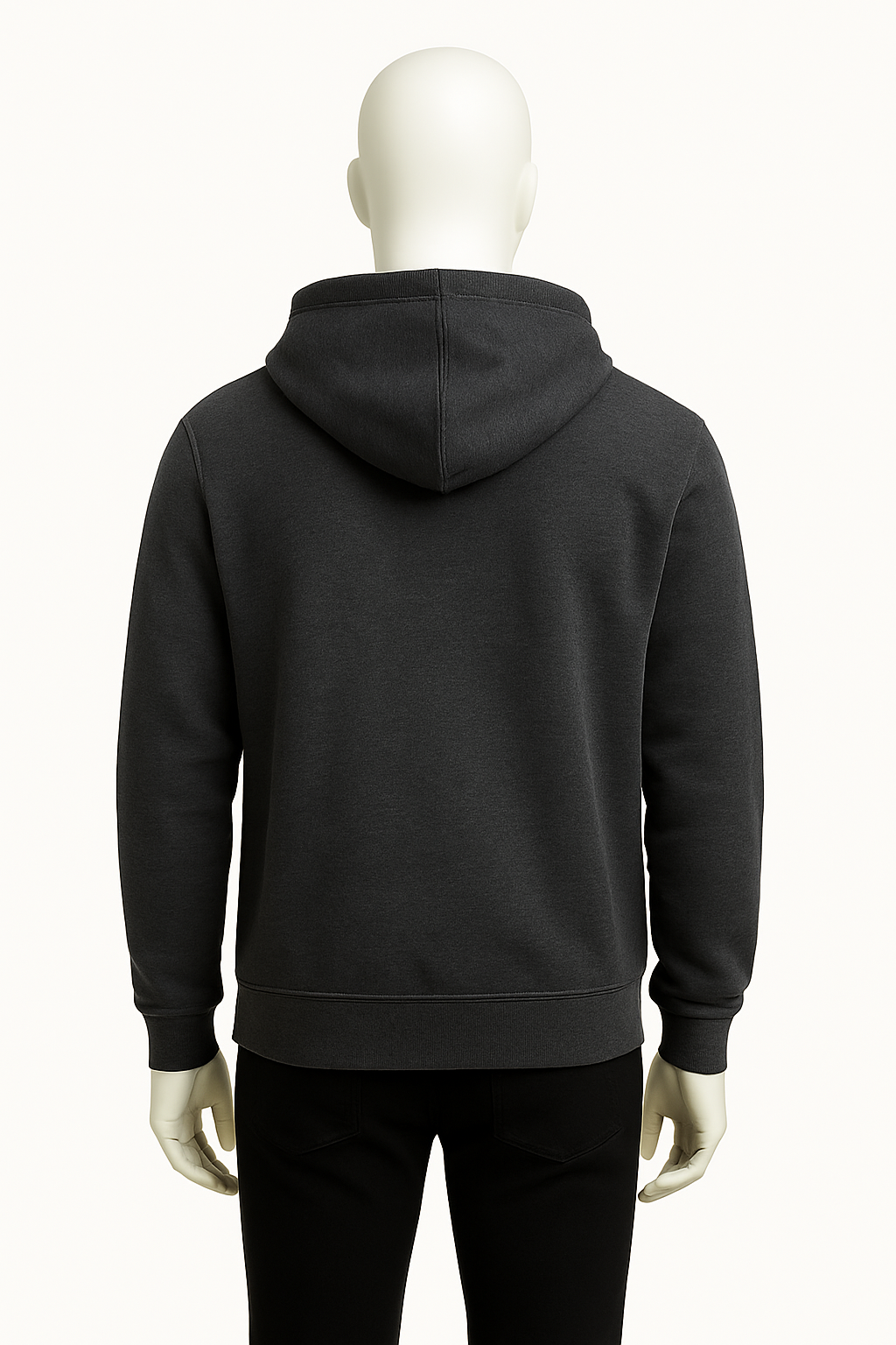 Men’s Charcoal Zip-Up Hoodie with White Laces – Everyday Essential by HIM Fashions