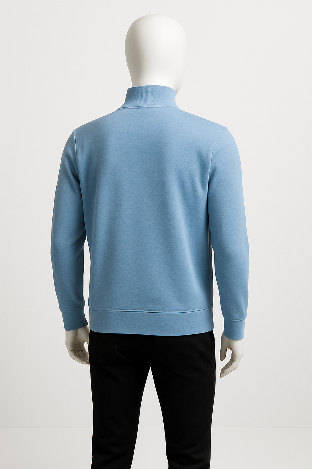 Men’s Steel Blue Half-Zip Sweatshirt – Minimal Streetwear by HIM Fashions