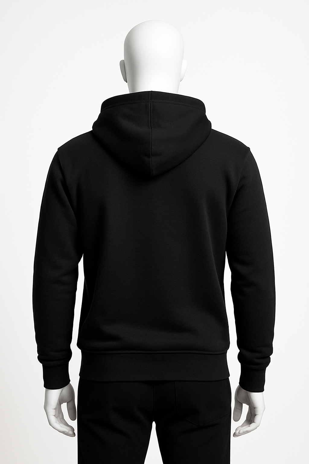Men’s Black Zip-Up Hoodie with White Laces – Everyday Essential by HIM Fashions
