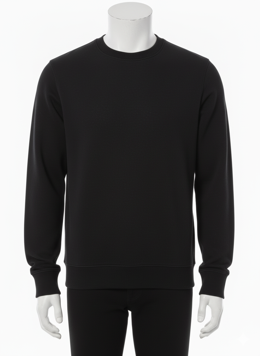 Men’s Black Crewneck Sweatshirt – Minimal Streetwear by HIM Fashions