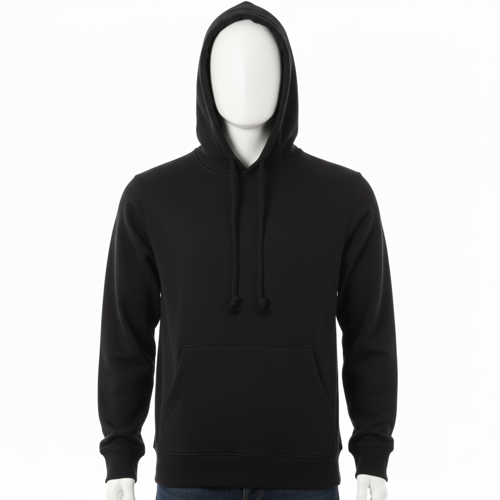 Men’s Jet Black Essential Hoodie – Streetwear by HIM Fashions