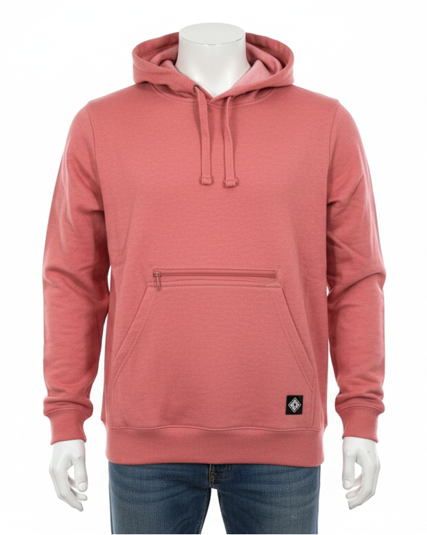 Men’s Dusty Pink Pullover Hoodie – Minimal Streetwear by HIM Fashions