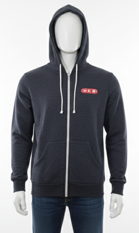 Men’s H.E.B Dark Heather Grey Zip-Up Hoodie – Everyday Essential by HIM Fashions