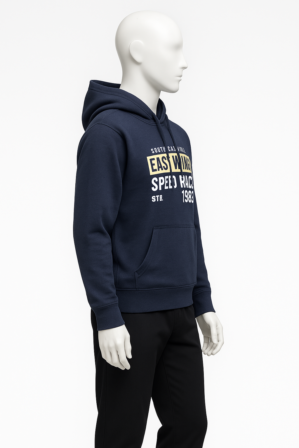 Men’s Navy Race Graphic Hoodie – Streetwear by HIM Fashions