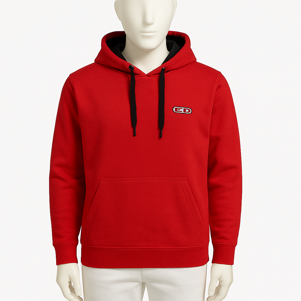 Men’s Red Essential Logo Hoodie – Streetwear by HIM Fashions