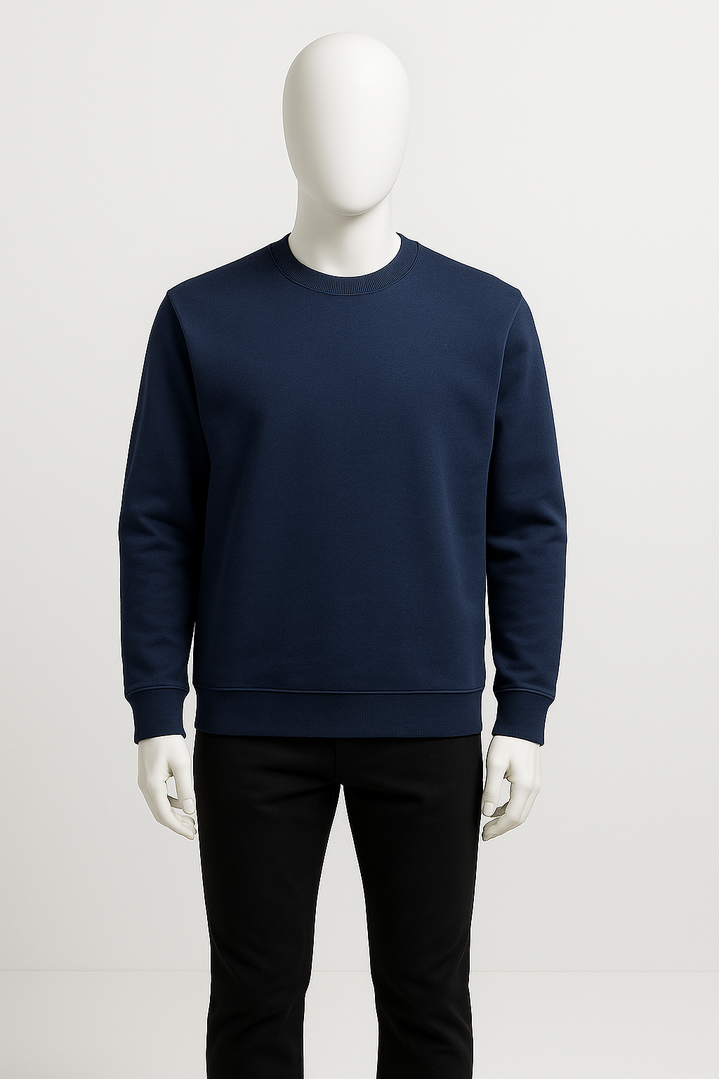 Men’s Navy Blue Minimal Crewneck Sweatshirt – Streetwear by HIM Fashions