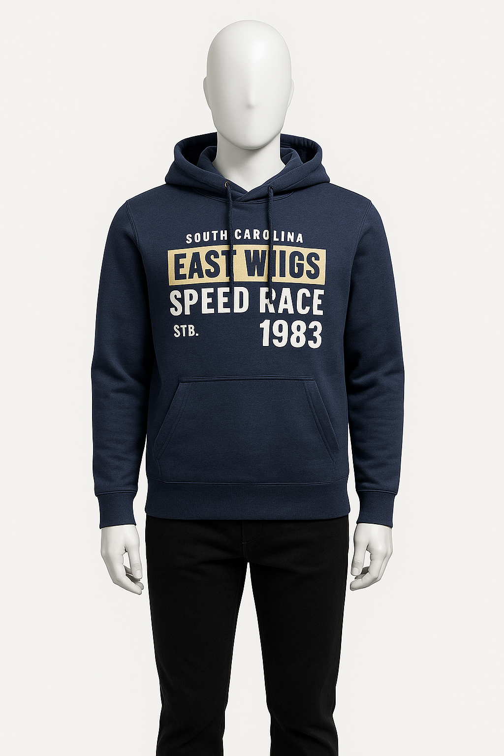 Men’s Navy Race Graphic Hoodie – Streetwear by HIM Fashions