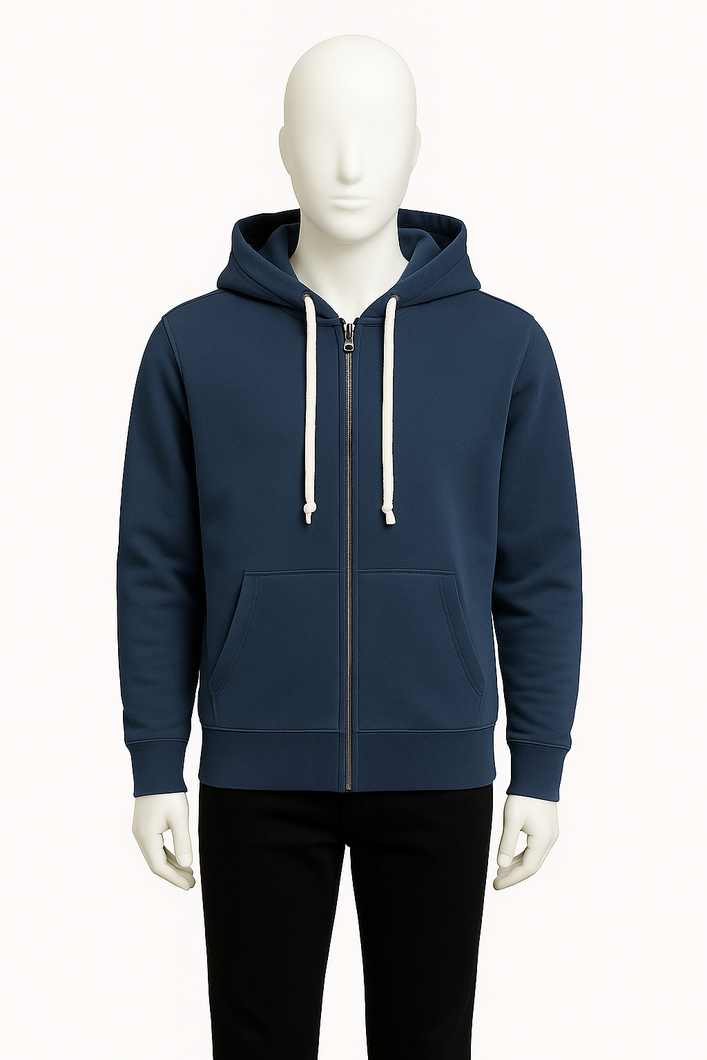 Men’s Steel Blue Zip-Up Hoodie – Streetwear by HIM Fashions