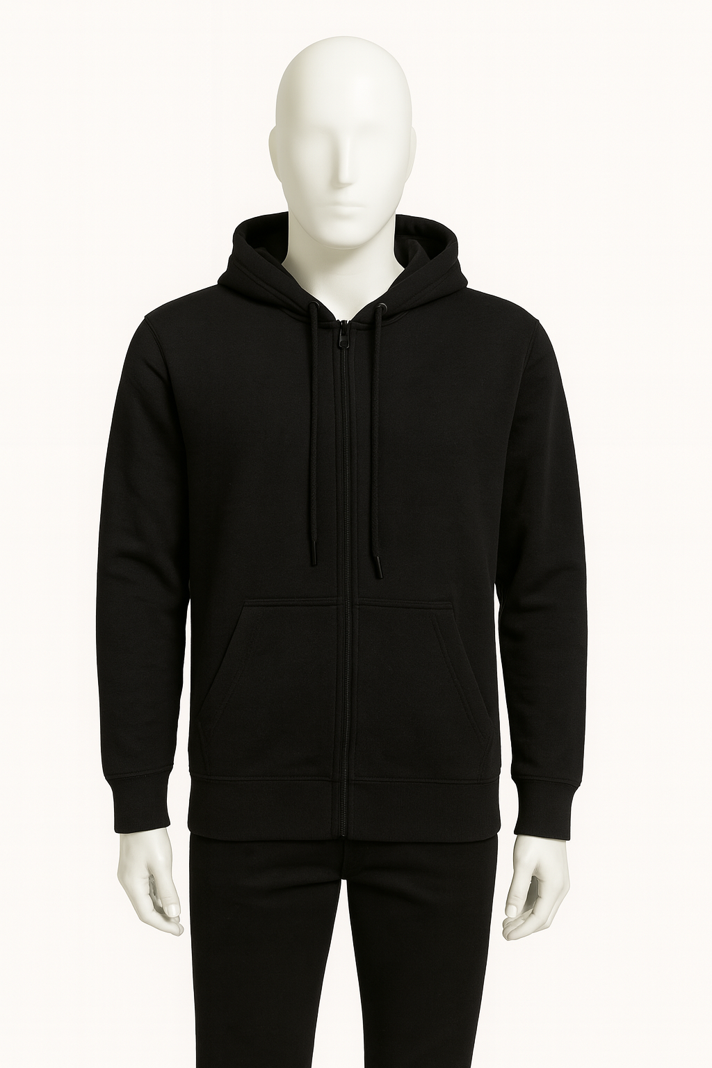 Black Full Zip Hoodie – Men’s Everyday Essential