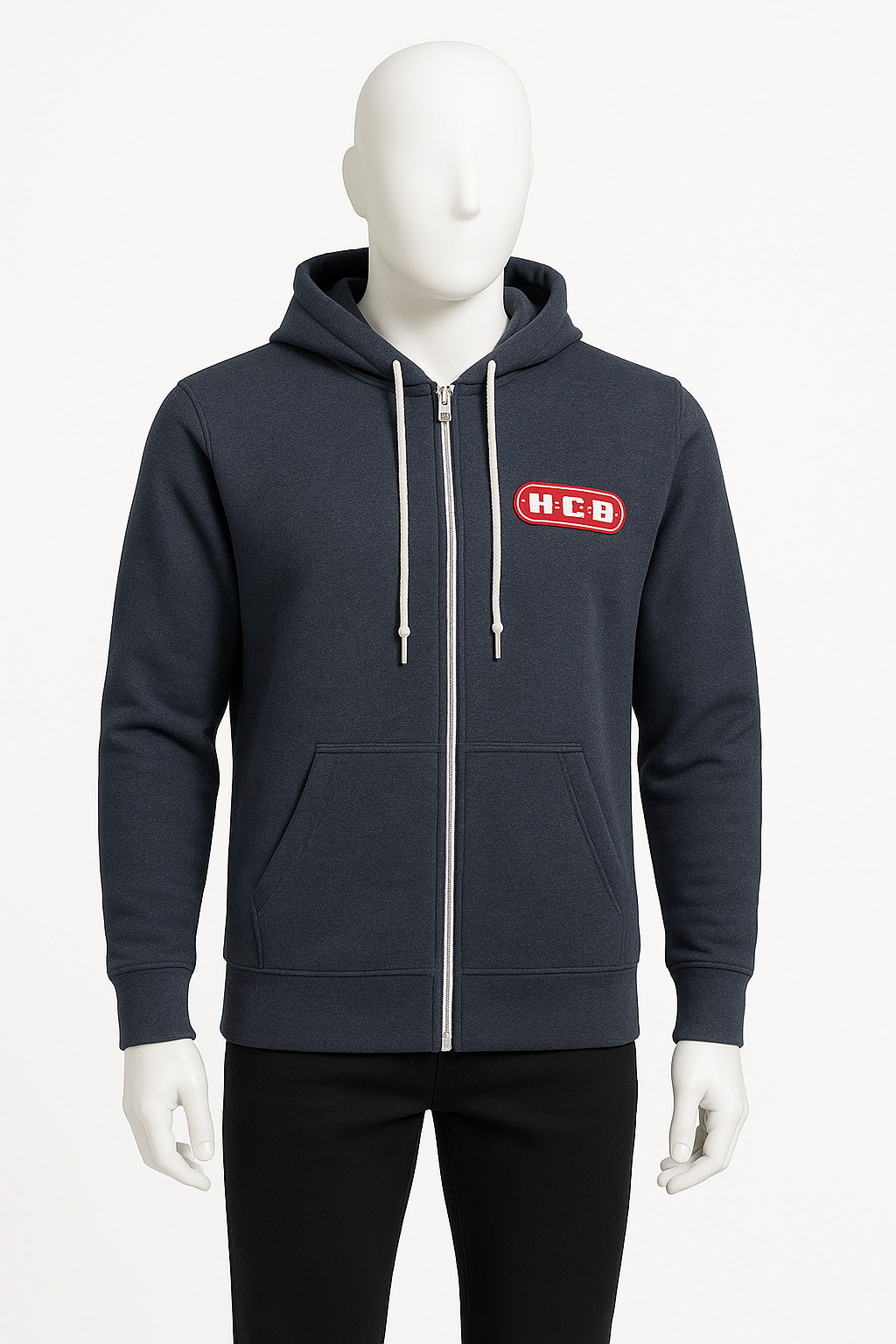 Men’s Navy Blue Zip-Up Hoodie – Streetwear by HIM Fashions