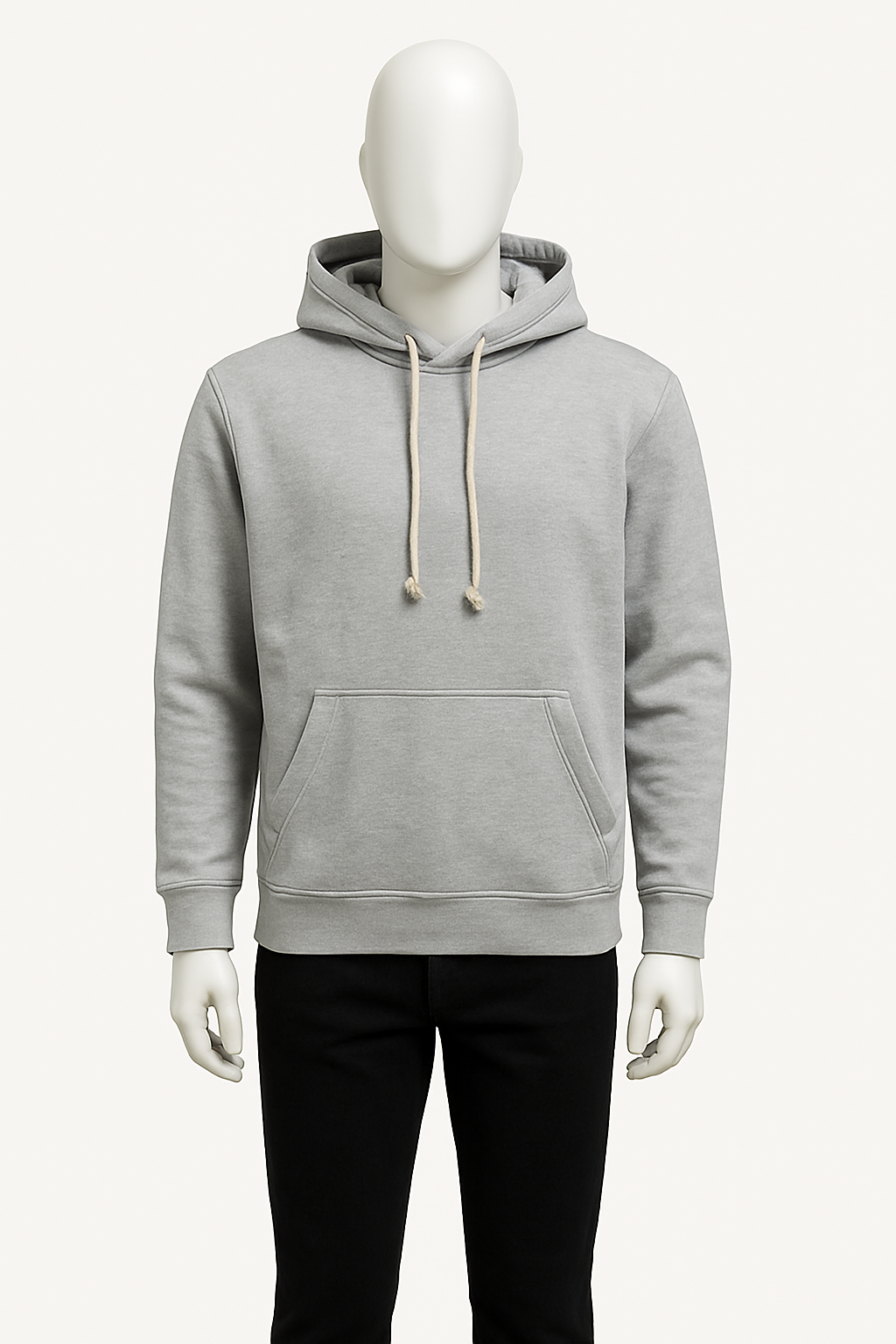 Men’s Light Grey Essential Pullover Hoodie – Streetwear by HIM Fashions