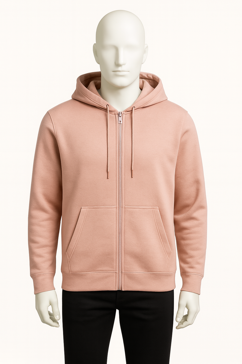 Men’s Peach Zip-Up Hoodie – Everyday Essential by HIM Fashions