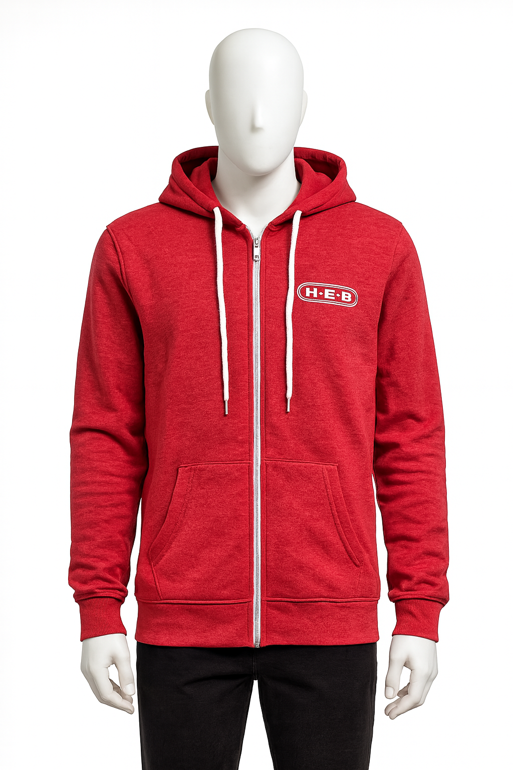 Men’s H.E.B Red Zip-Up Hoodie – Everyday Essential by HIM Fashions