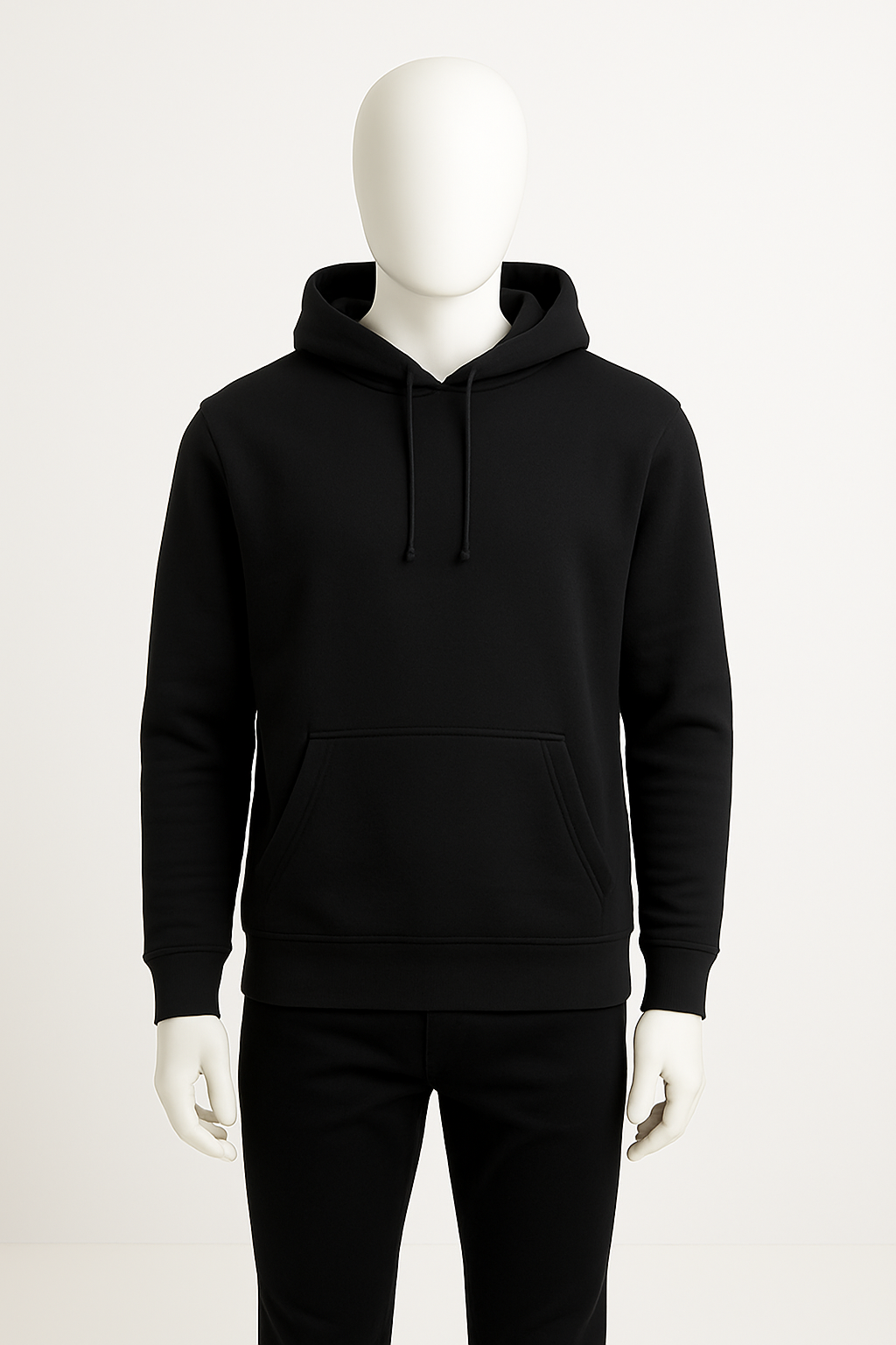 Men’s Black Pullover Hoodie – Minimal Streetwear by HIM Fashions