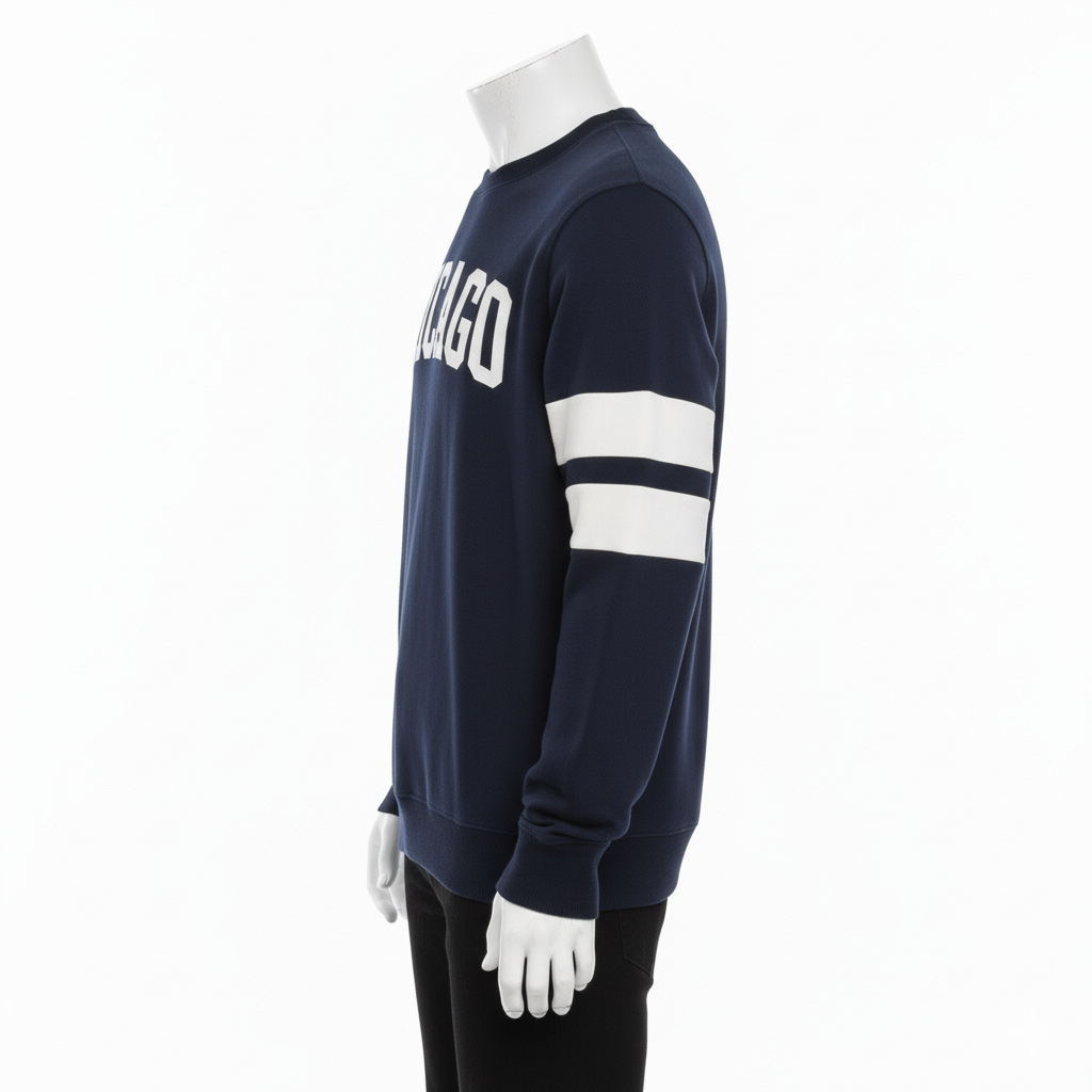 Men’s Navy Chicago Crewneck Sweatshirt – Streetwear by HIM Fashions
