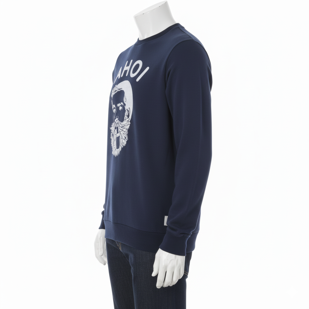 Men’s Navy “AHOI” Graphic Sweatshirt – Streetwear by HIM Fashions