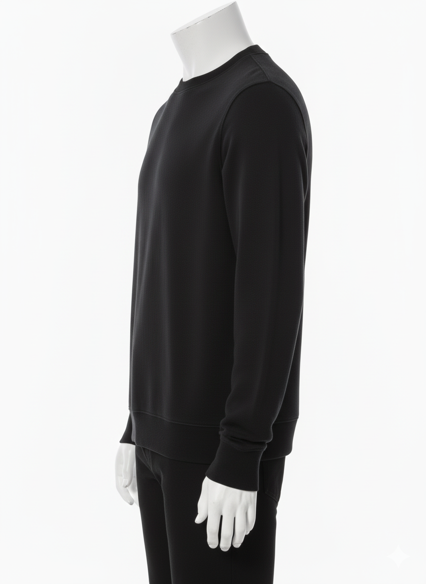 Men’s Black Crewneck Sweatshirt – Minimal Streetwear by HIM Fashions