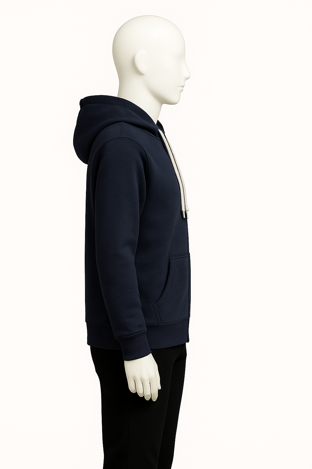 Men’s Navy Blue Zip-Up Hoodie – Streetwear by HIM Fashions