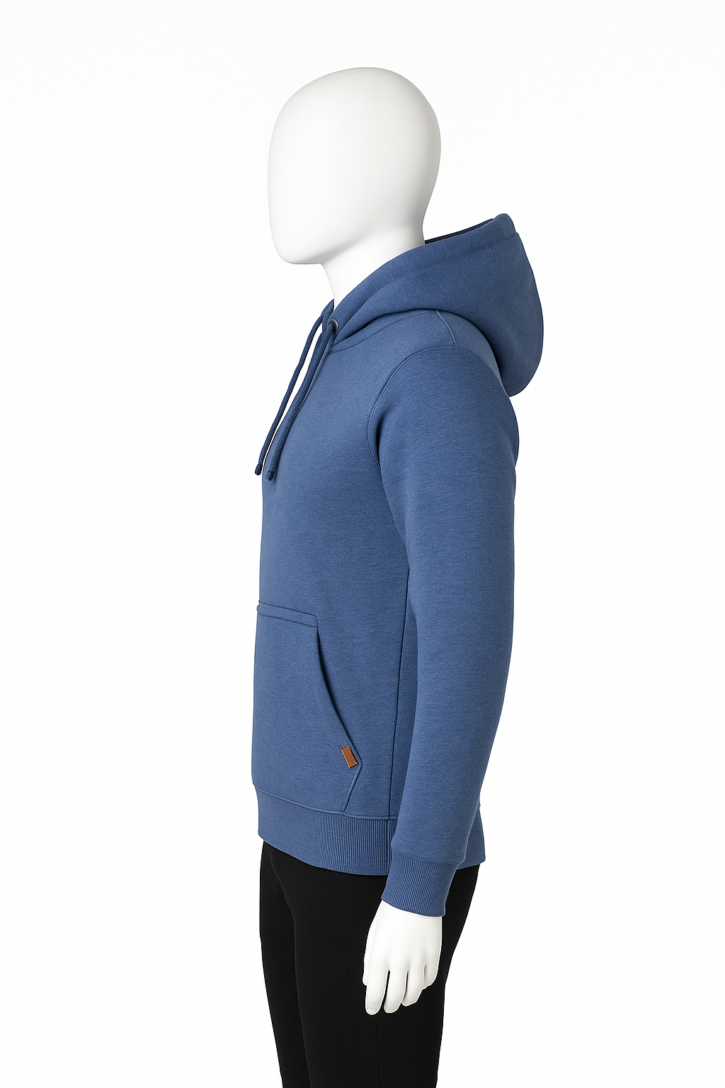 Men’s Denim Blue Minimal Pocket Hoodie – Streetwear by HIM Fashions