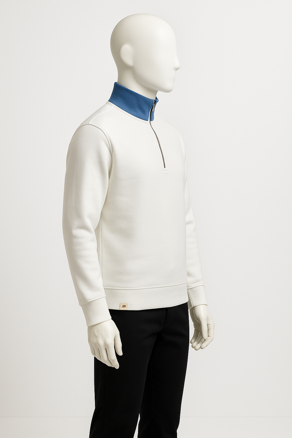 Men’s Off-White Half Zip Sweatshirt – Streetwear by HIM Fashions