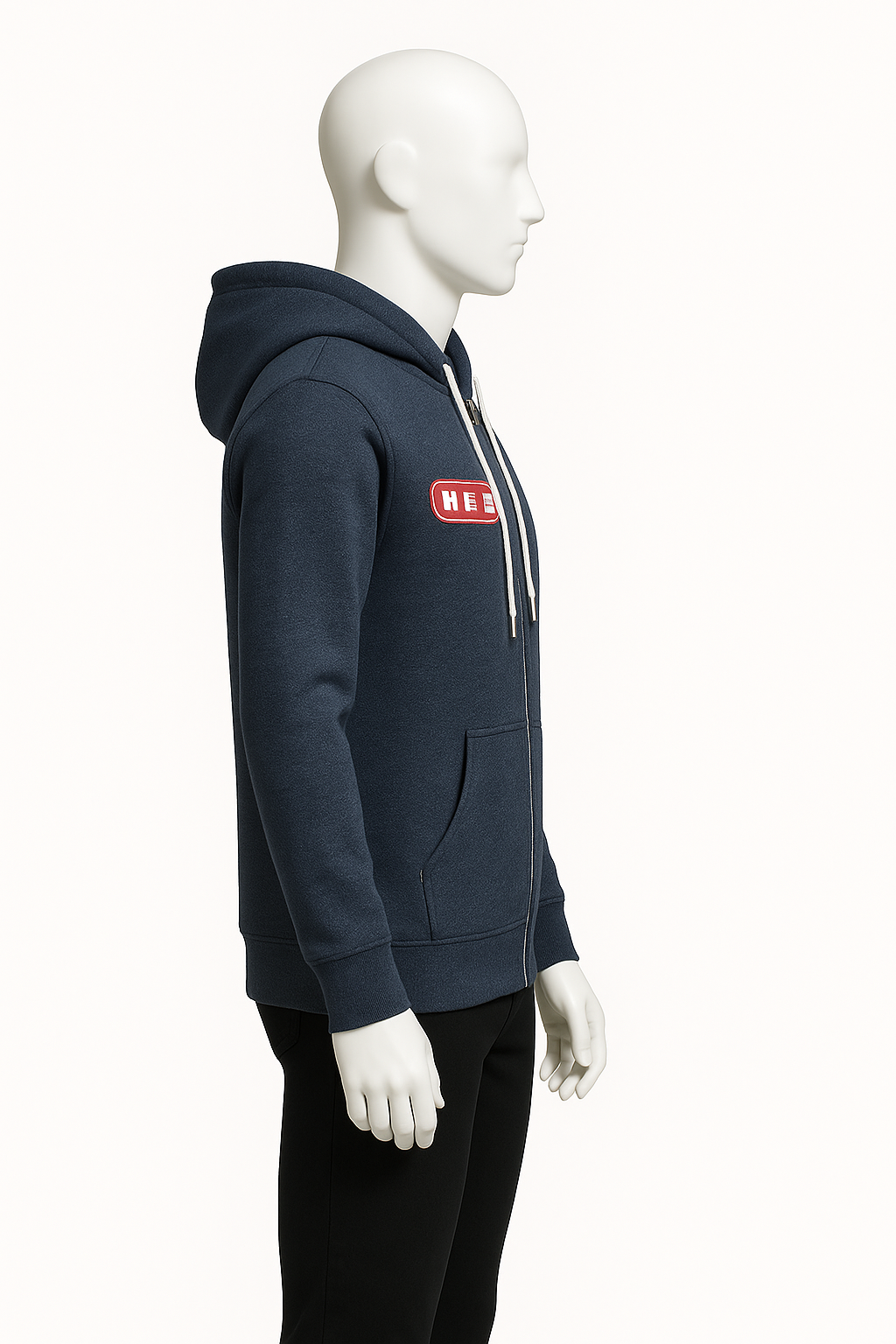 Men’s Navy Blue Zip-Up Hoodie – Streetwear by HIM Fashions