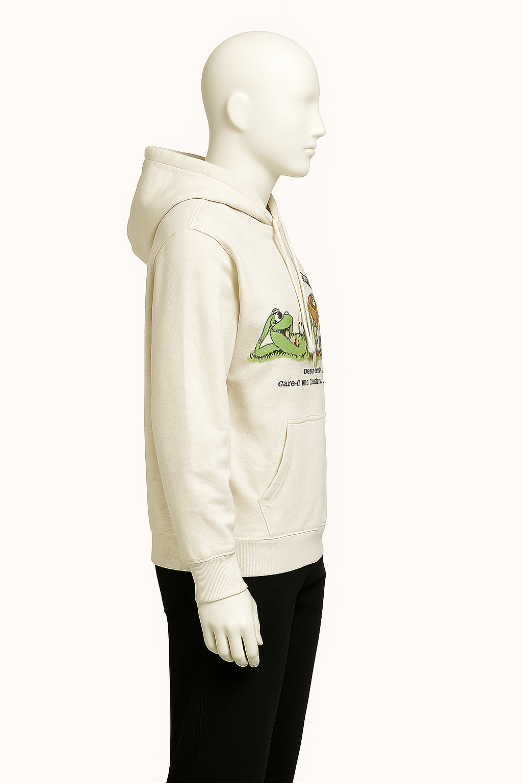 Frog Under The Mushroom White Hoodie