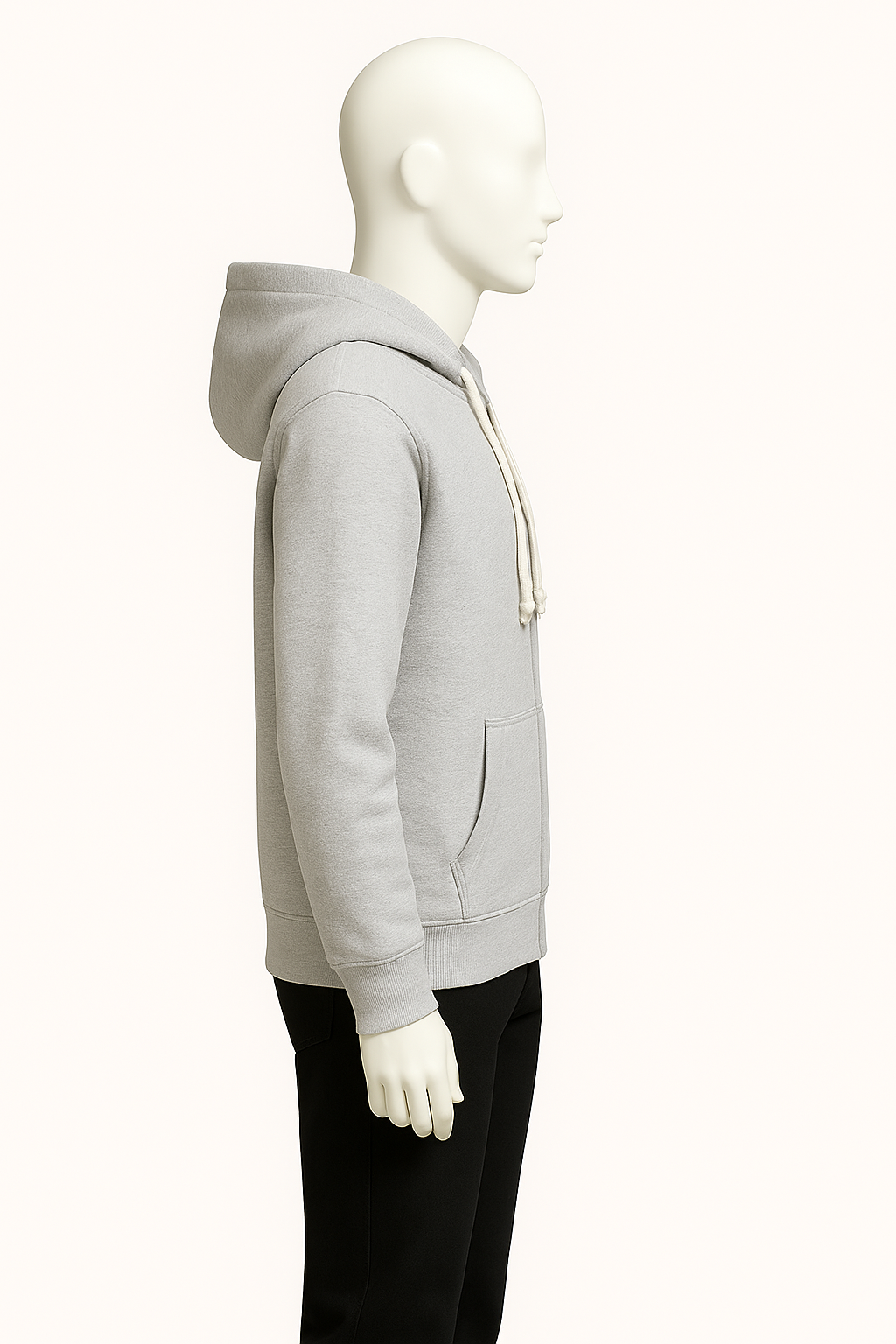 Simple Plain White Zipper Hoodie - Plain Zipper