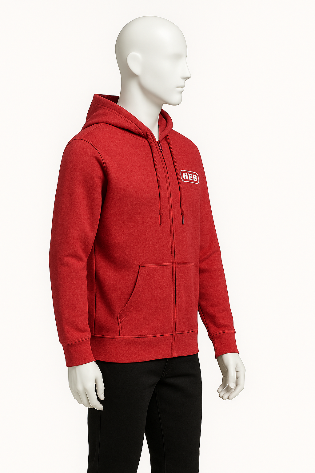 Men’s H.E.B Red Zip-Up Hoodie – Everyday Essential by HIM Fashions