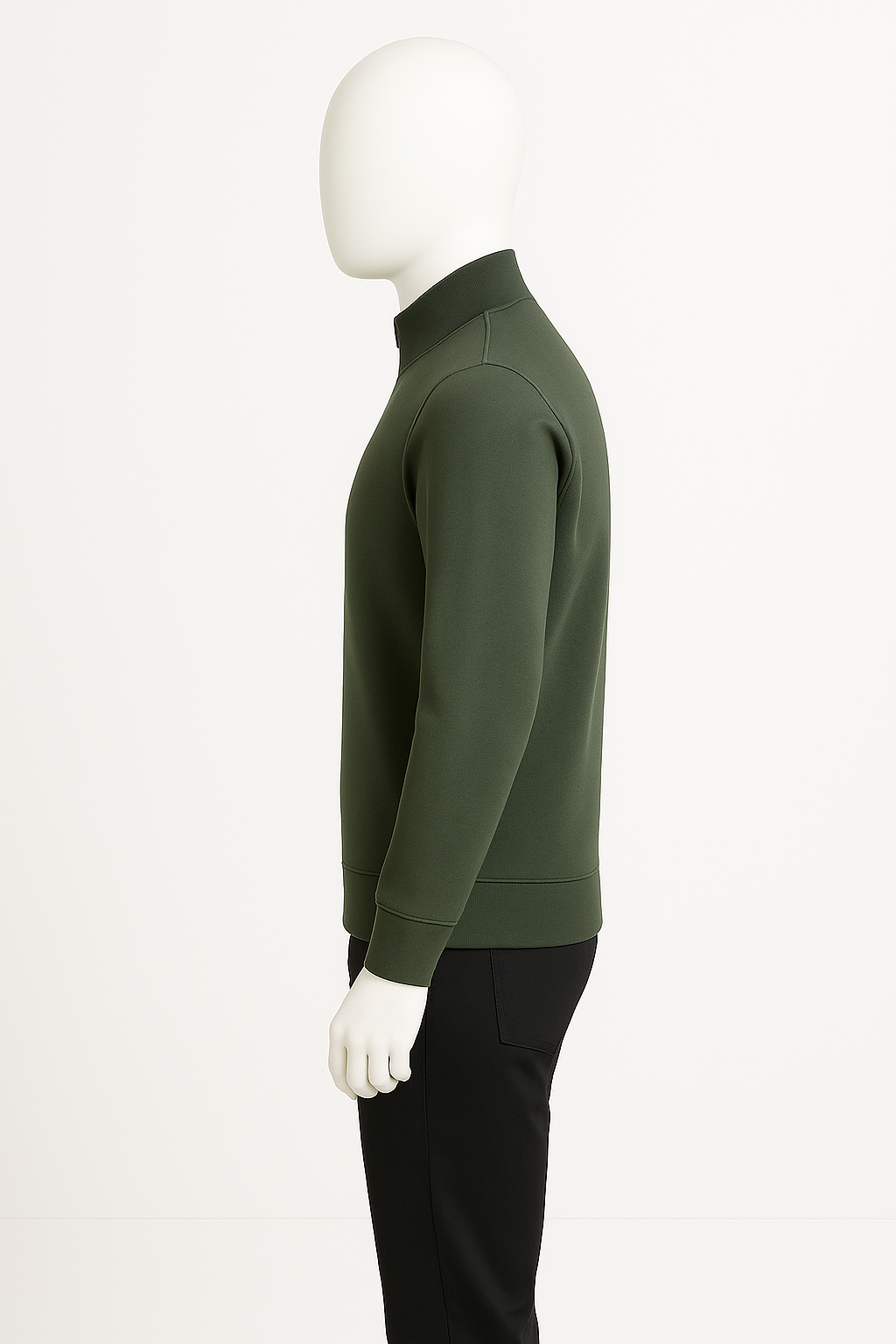 Men’s Army Green Crewneck Sweatshirt – Minimal Streetwear by HIM Fashions