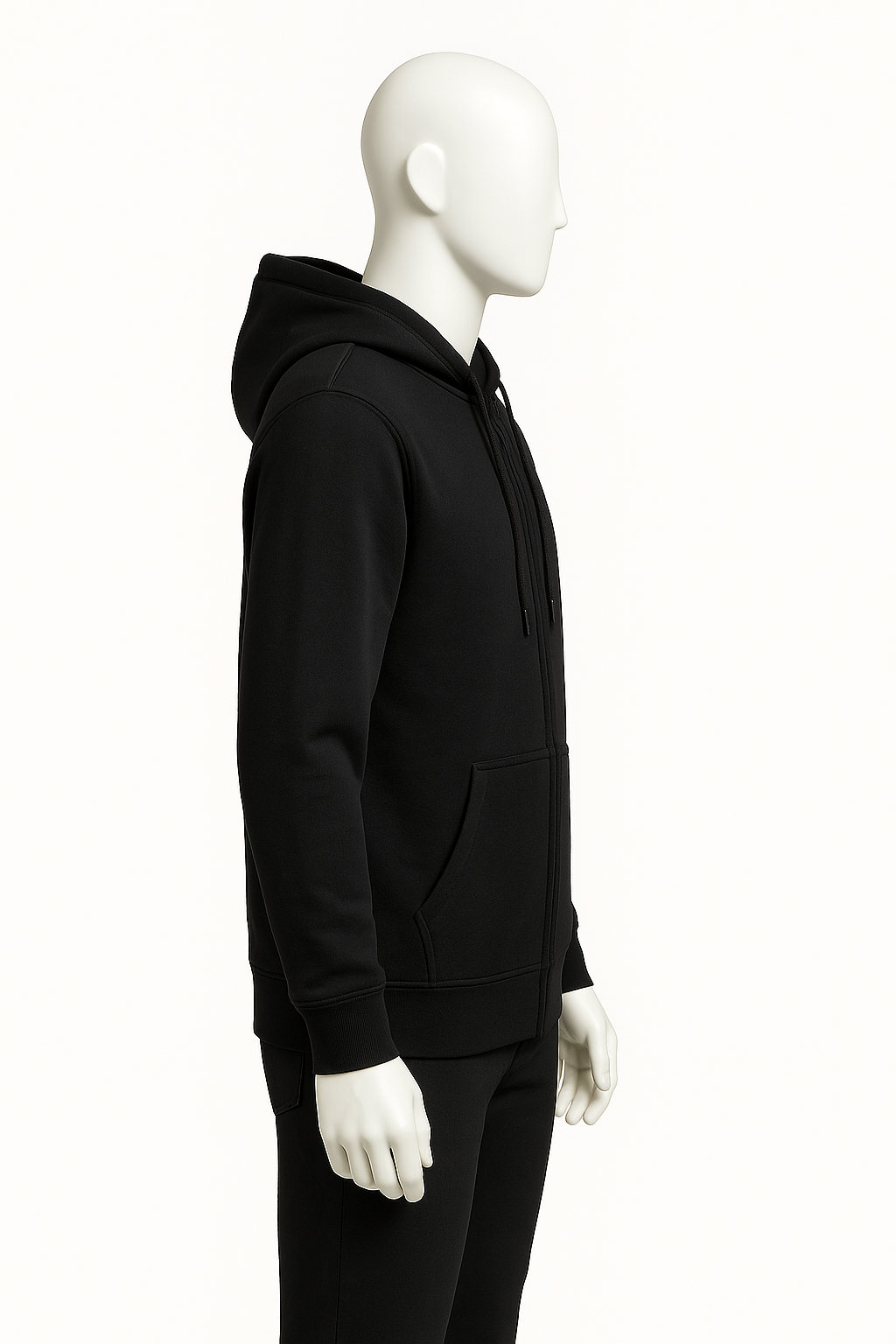 Black Full Zip Hoodie – Men’s Everyday Essential