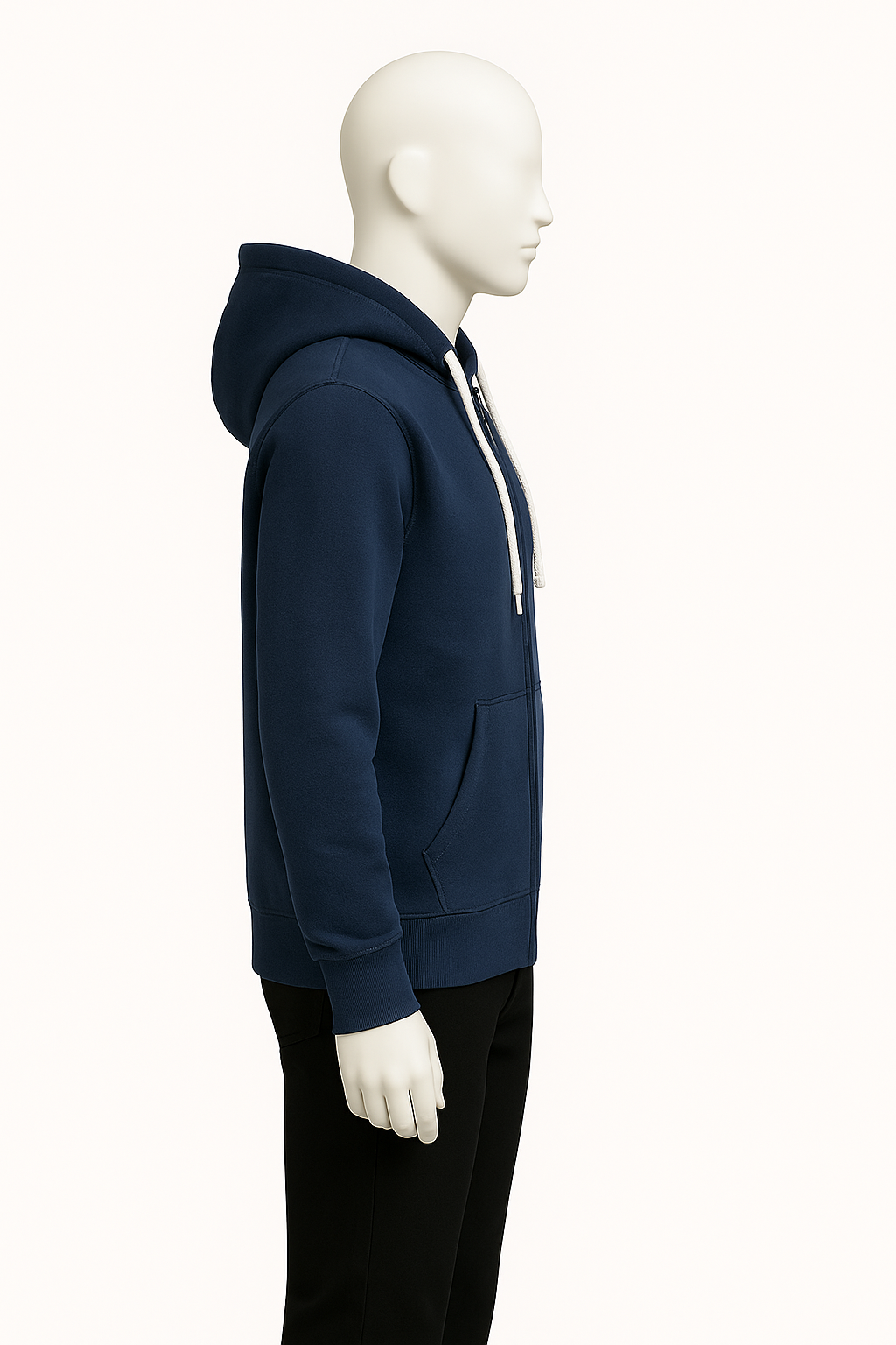 Men’s Steel Blue Zip-Up Hoodie – Streetwear by HIM Fashions