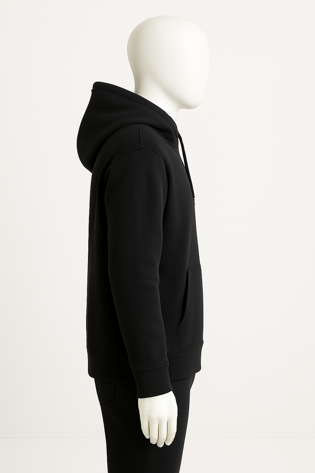 Men’s Black Pullover Hoodie – Minimal Streetwear by HIM Fashions