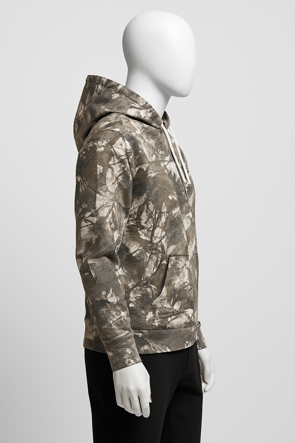 Men’s Olive Marble Print Hoodie – Streetwear by HIM Fashions