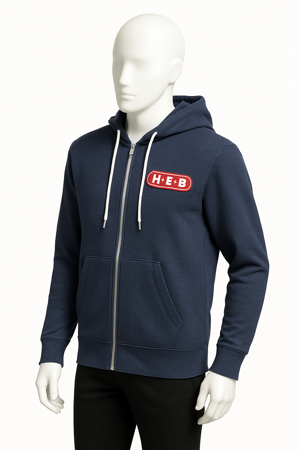 Men’s Navy Blue Zip-Up Hoodie – Streetwear by HIM Fashions